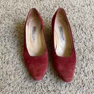 Manila Blahnik Low heel burgundy suede size 39.5